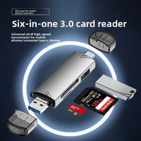 6-in-1 Multi-Function USB 3.0 Card Reader with U Disk Type-C Micro USB TF USB Flash Drive USB SD Stick Mobile Phone Accessories