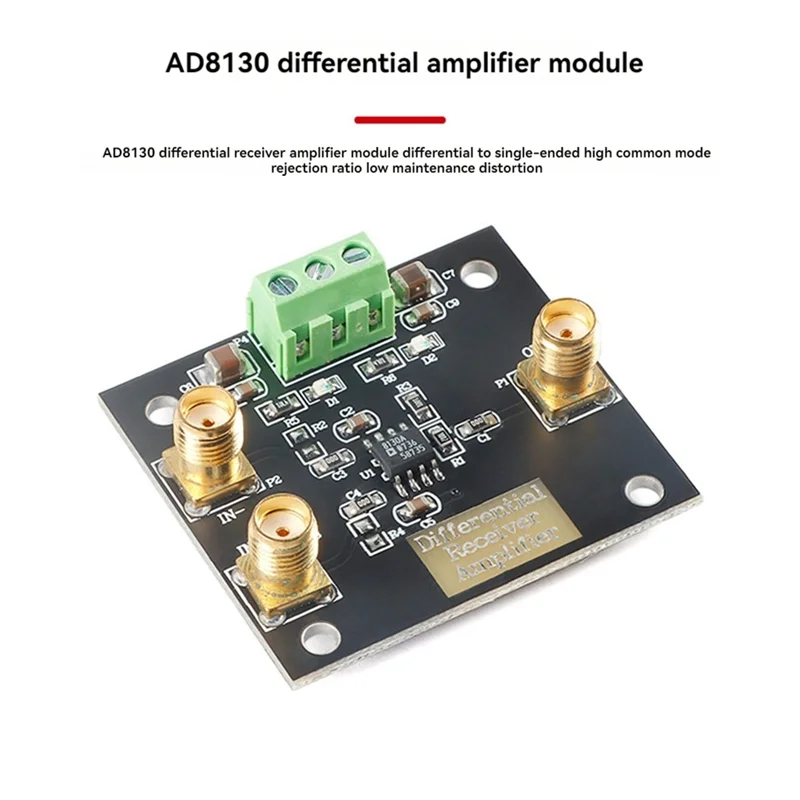Módulo de placa amplificadora receptor diferencial A34M-AD8130, relación de rechazo de modo común de un solo extremo, placa de distorsión de bajo ruido
