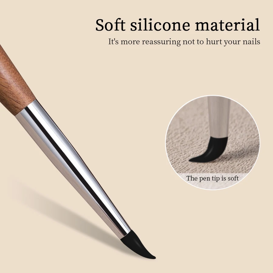 Bolígrafo de escultura de arte de uñas de doble extremo, bolígrafo de silicona y recogedor de gel 3D de acero inoxidable, pinceles para tallar y dibujar, herramientas de arte de uñas 4