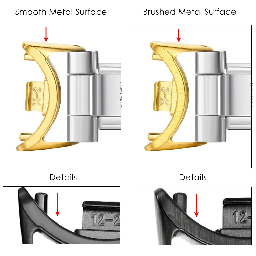 GEMOSA Adapter for Smart Watch 12mm Strap Connector Italian Charm Link Fit 9mm Stainless Steel Bracelet Accessories DIY Jewelry