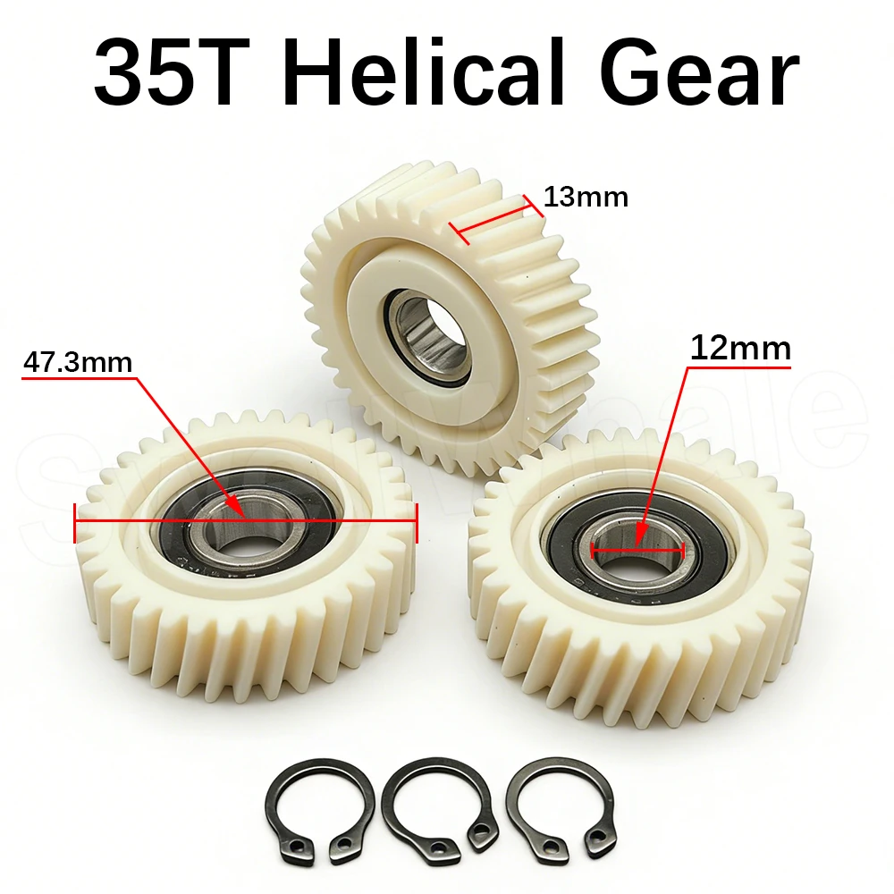 

3 шт., электрический велосипед 35T, винтовая шестерня, 47,3x13 мм, подшипник 6001RS, нейлоновая зубчатая шестерня для двигателя 500 Вт, 750 Вт, аксессуары для электронного велосипеда
