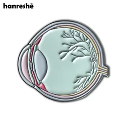 Hanreshe Enamel Medical Eye Pin Brooch Anatomy Eyeball Organ Personality Medicine Badge Jewelry Gift for Doctors and Nurses