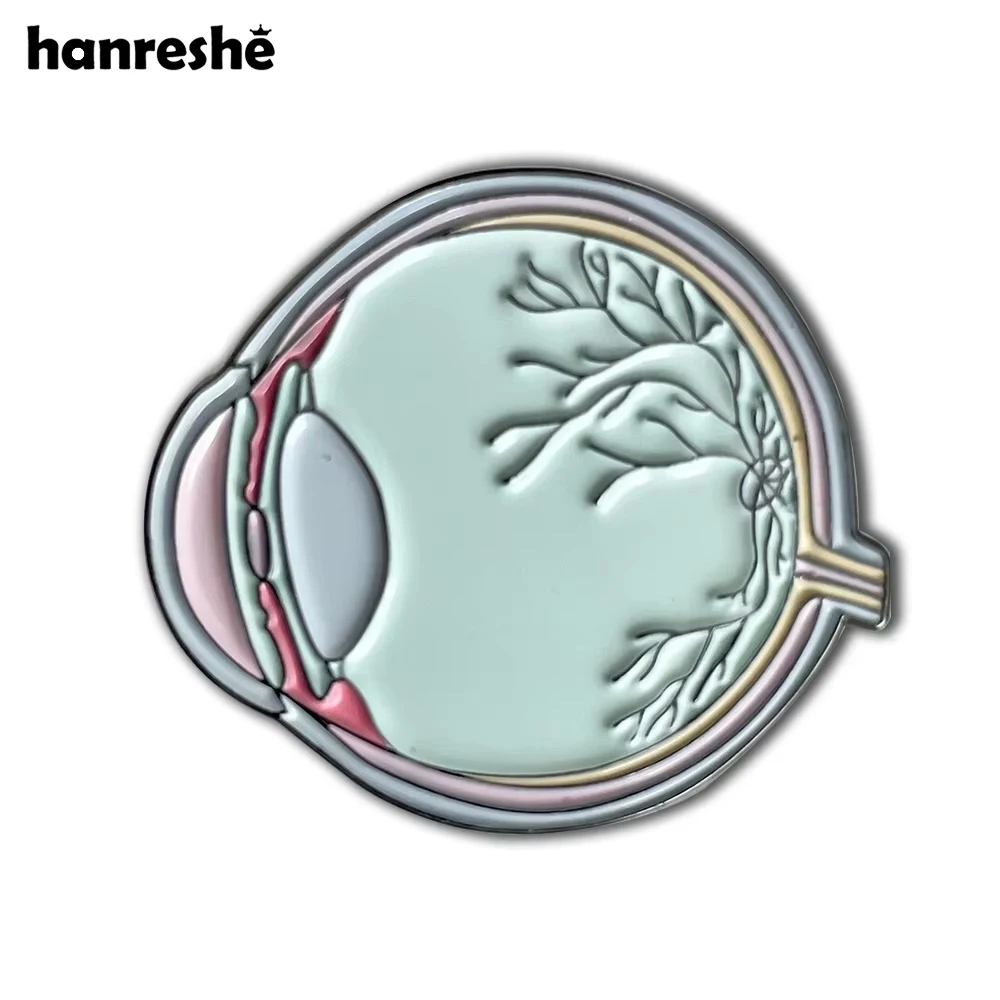 Hanreshe Enamel Medical Eye Pin Brooch Anatomy Eyeball Organ Personality Medicine Badge Jewelry Gift for Doctors and Nurses