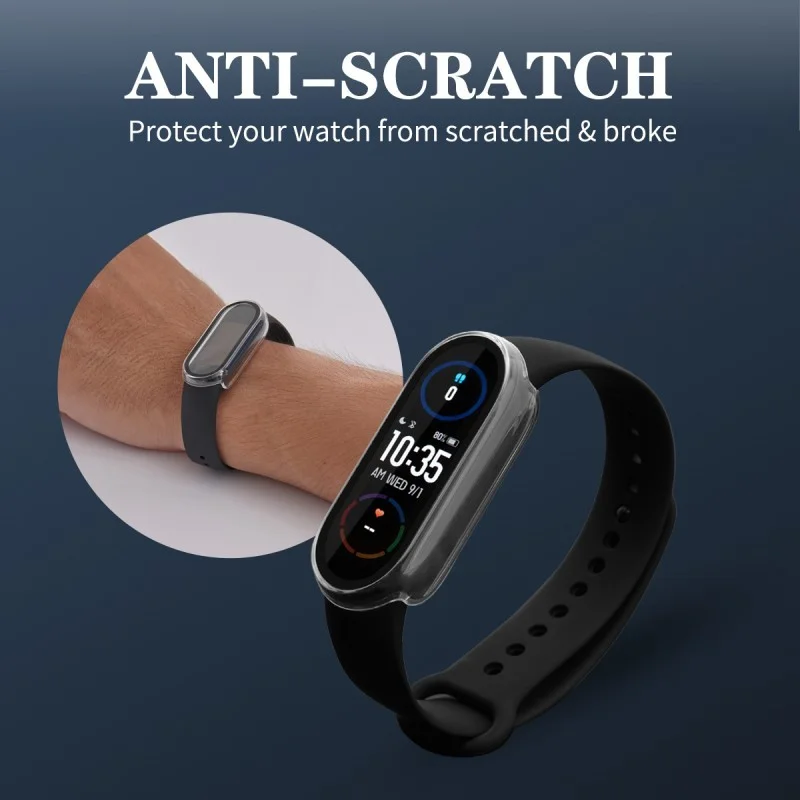 ป้องกันหน้าจอ + 3D ป้องกันฟิล์มสําหรับ Xiao mi mi Band 7 6 5 4 3NFC PC ฝาครอบกันกระแทกกรอบสําหรับนาฬิกาสมาร์ท mi7