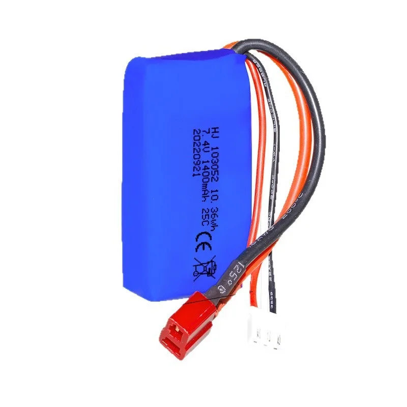 7.4V 1400mAh 2S Lipo Battery 25C 103052 Battery for Wltoys A959-B A969-B A979-B K929-B RC Car Truck Spare Parts with T Plug