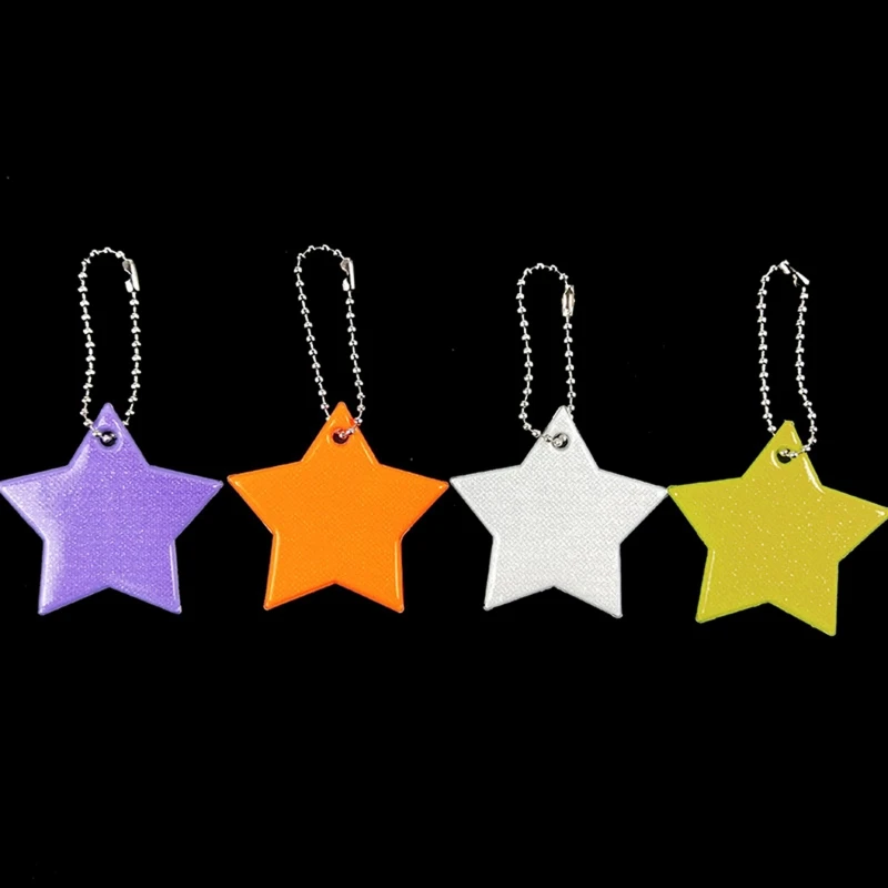 5 Pieces Children Safety Reflector  Pendant for Key Ring Gear Keychain Jewelry for Hanging on Bag for Key School Han