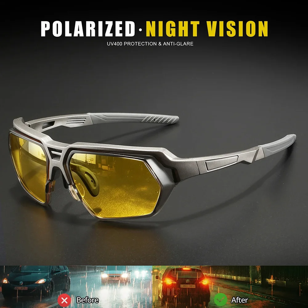 Lunettes de soleil polarisées carrées populaires, protection UV, lunettes de sport pour hommes et femmes, lunettes UV400, cadeau pour la famille et les amis