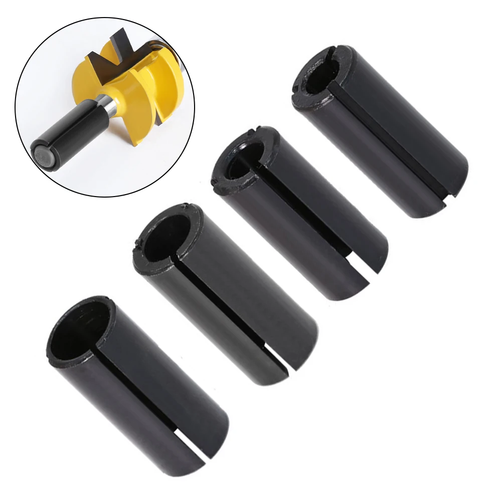 4pcs Router Bit Conversion Collet Chuck Driver Adapter for Lathe Milling Cutter with Stable Grip and Abrasion Resistance