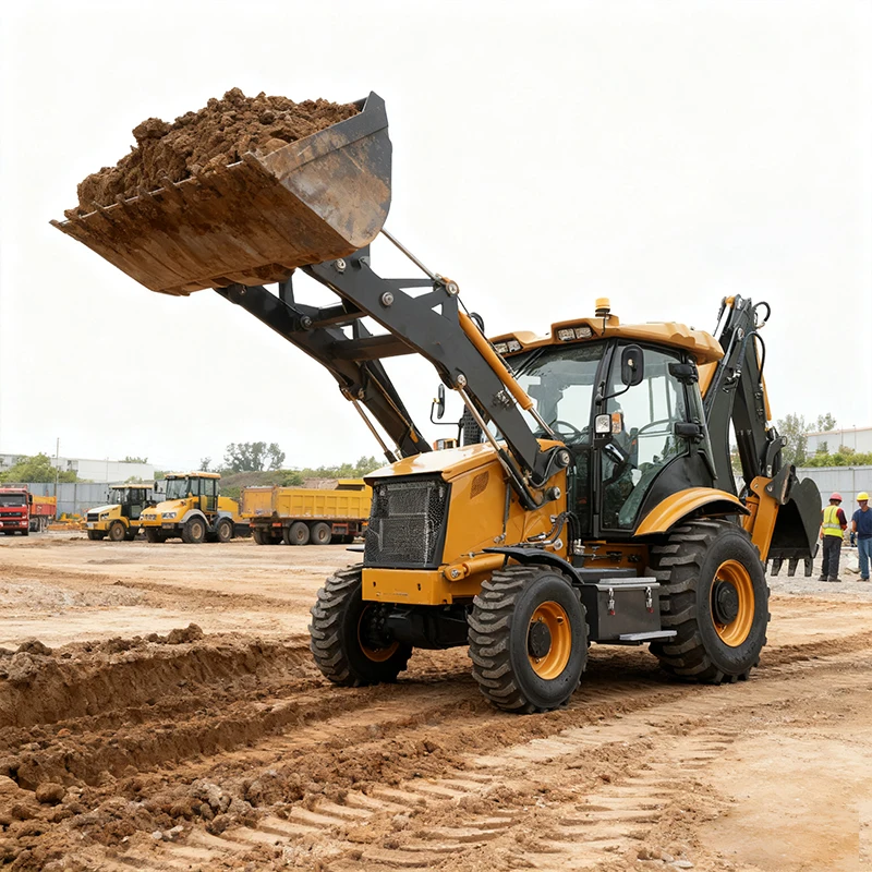 Customized Efficient Backhoe Loader With Load Sensing Hydraulics Optimizing Power Usage For Different Tasks