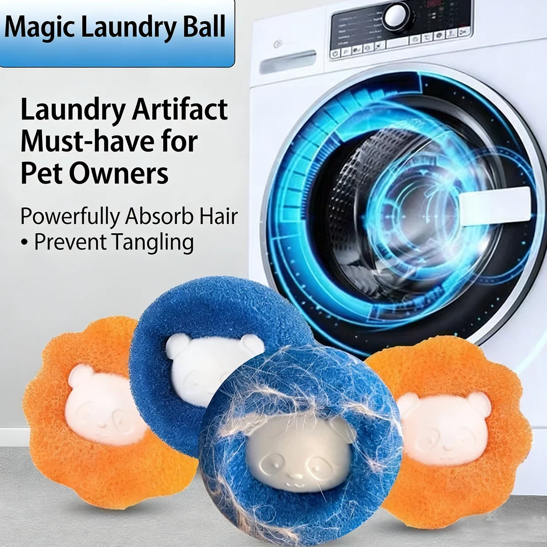 5 Pcs Reusable Pet Hair Remover Laundry Balls Washing Machine Lint Catcher Efficient Fur Removal Tool for Dogs Cats Clothes