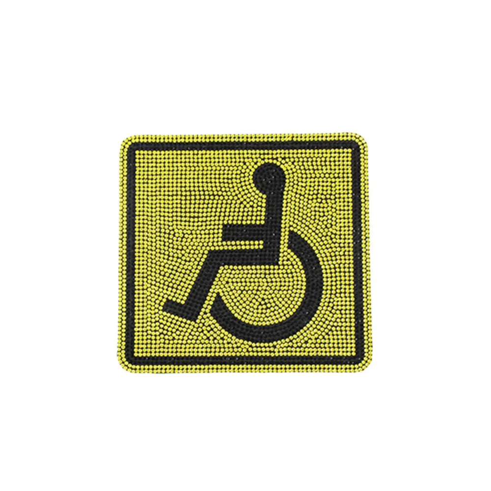Sparkling Rhinestone Rhinestone Inlaid Wheelchair Pattern Decal Strong Self Adhesive Mobility Symbol Decal