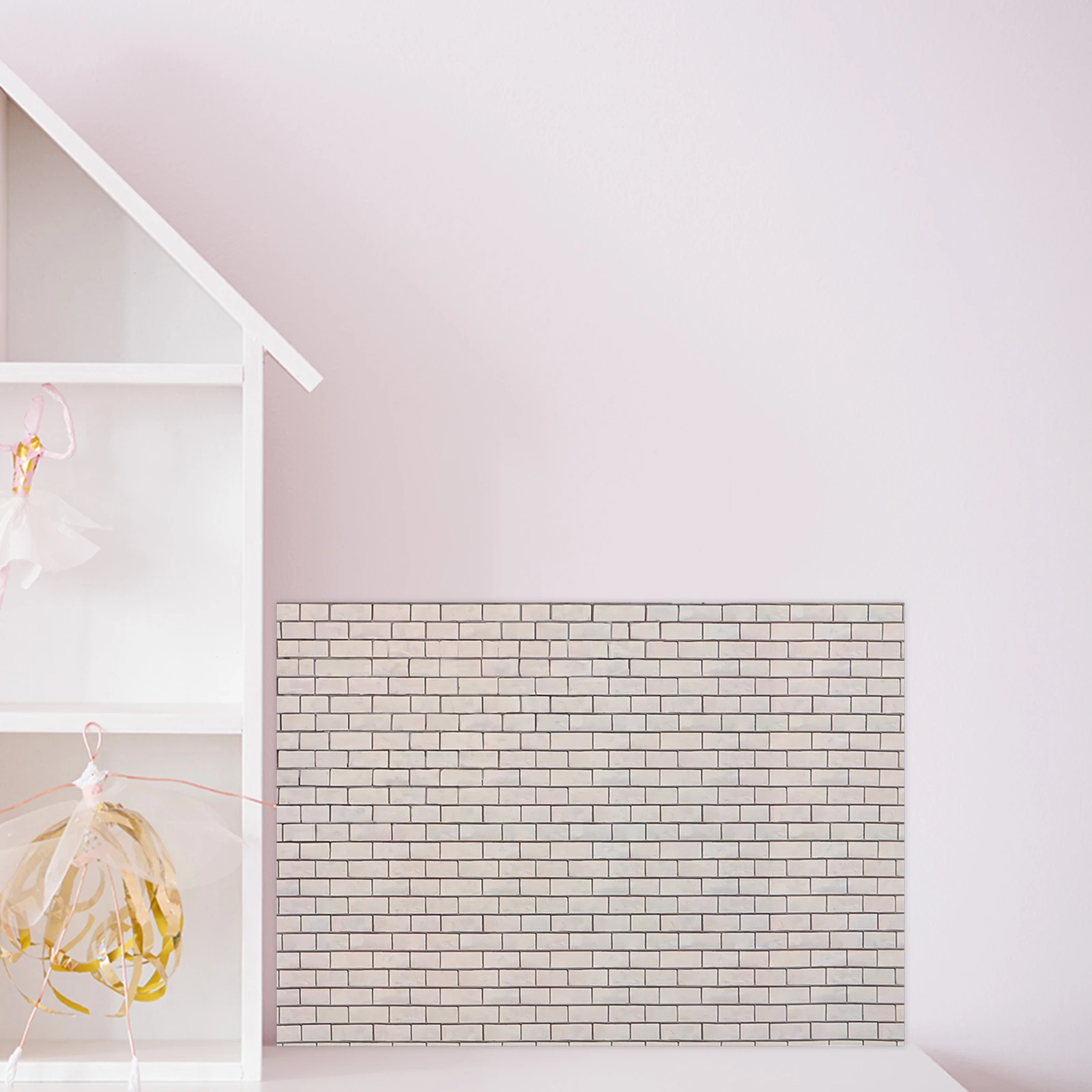 

9Pcs Self-Adhesive Miniature Wall Panels Peel Stick 1:12 Scale Dollhouse Wallpaper Cladding for DIY Scrapbooking Miniature Room