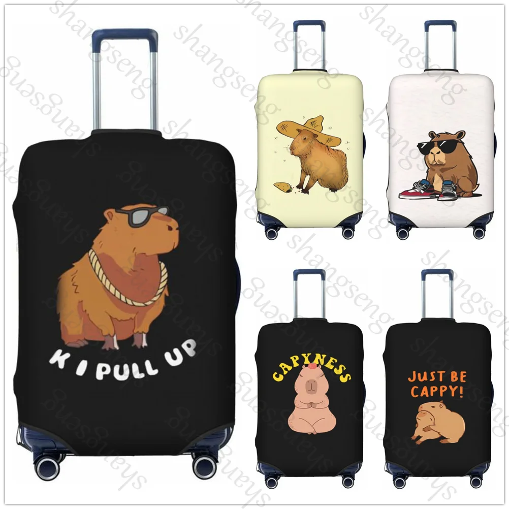 Funny Capybara Print Travel Luggage Cover Elastic Suitcase Trolley Protector Cover dust cover Suitcase Case For 18-32