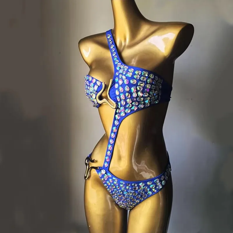 Femmes Sexy mode à la main diamant Bikini barre de cristal maillot de bain plage discothèque Bikini nouveauté maillots de bain à la mode