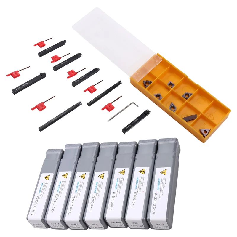 A43F-حامل أدوات تحول، 7 قطع 12 مم عرقوب مخرطة عمود تخريم تحول أداة مجموعة حامل مع إدراج كربيد