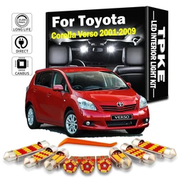 TPKE Canbus LED Interior Reading Light Kit For Toyota Corolla Verso 2001 - 2004 2005 2006 2007 2008 2009 Car Number Plate Lamp