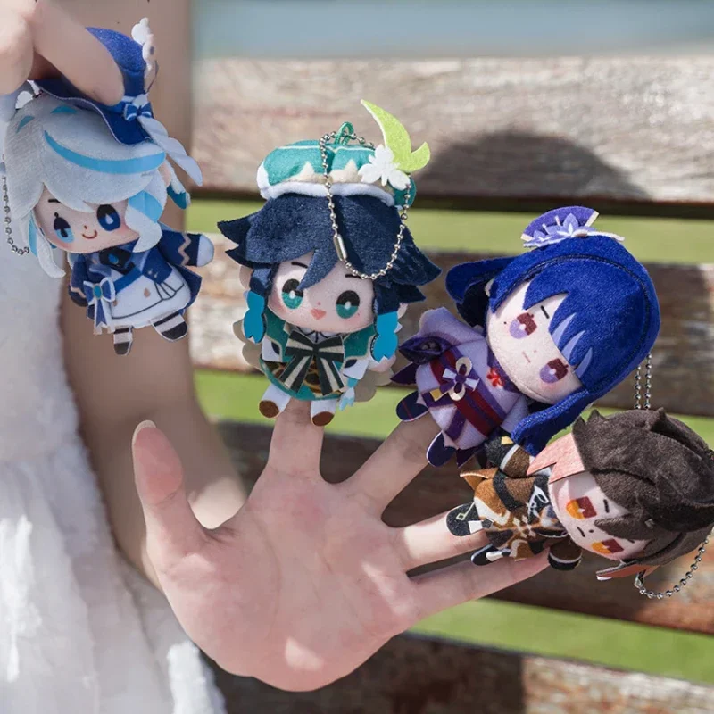 Anime Game Genshin Impact Cosplay Finger Puppets Wriothesley Kawaii Attendent Cotton Doll Kids Plushies Mini Toy Figures Gifts