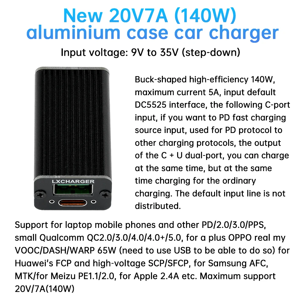 DC9V-35V 140W Full Protocol Cell Phone Fast Charging Module PD Fast Charging Board Support QC4.0/5.0 PD2.0/3.0/PPS/FCP/SCP