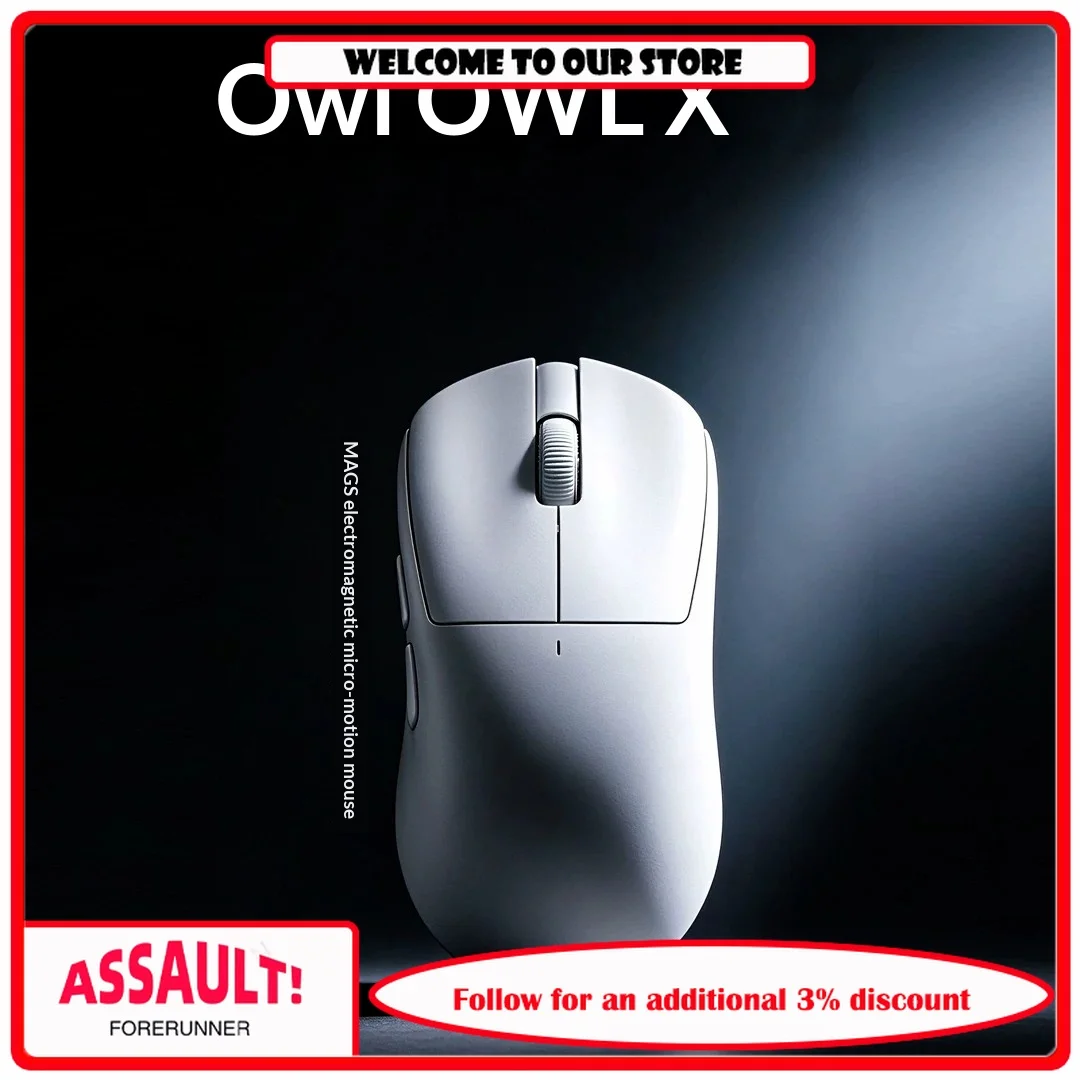 Owlx Gaming Mouse Symmetric Mold MAGS Electromagnetic Micro Switch Wireless 8K Polling Rate PAW3955 Lightweight Esports Game