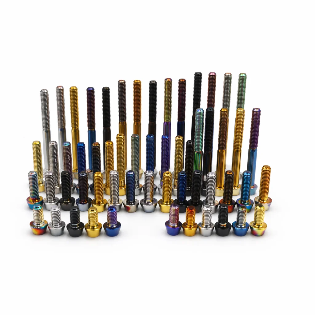 M5 Titanium Bolt 10mm-60mm Hex Socket Cap Screw 4mm Allen Drive Lightweight Fastener for Bicycle Motorcycle Bike Parts