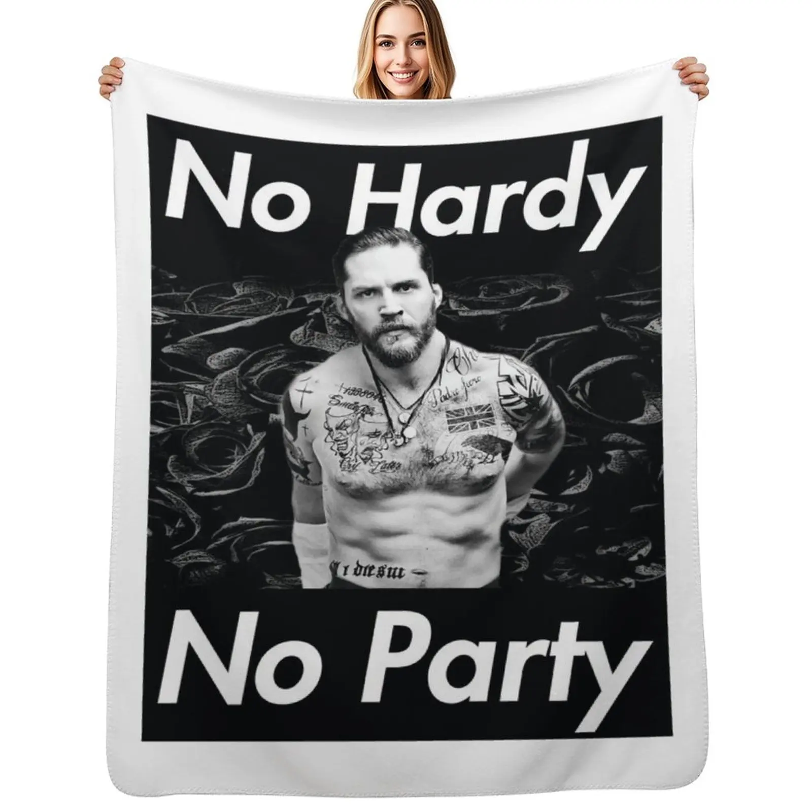 

Tom Hardy - No Hardy No Party Throw Blanket Plaid halloween Hairy For Decorative Sofa Blankets