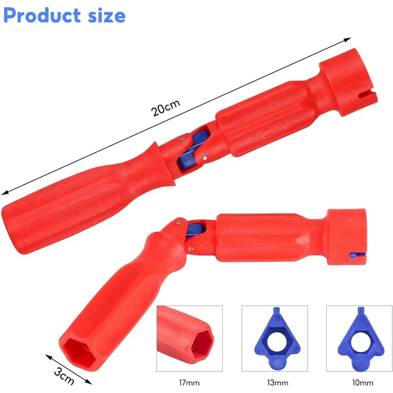

Professional 17/13/10mm Toilet Seat Repair Wrench Universal Toilet Seat Installation Key Easy Loosening 17/13/10mm