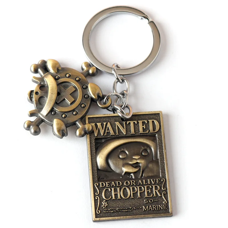 Cartoon One Piece Figure Luffy Zoro Chopper Sanji Ace Nami Nico Robin Law Metal Keychain Kids Fans Charm Toys Xmas Gift Decor