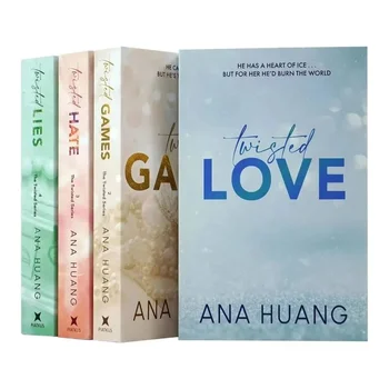 Ana Huang의 트위스트 시리즈, 러브, 게임, 증오, 거짓말, 페이퍼백 영어 소설 책, 4 권 세트
