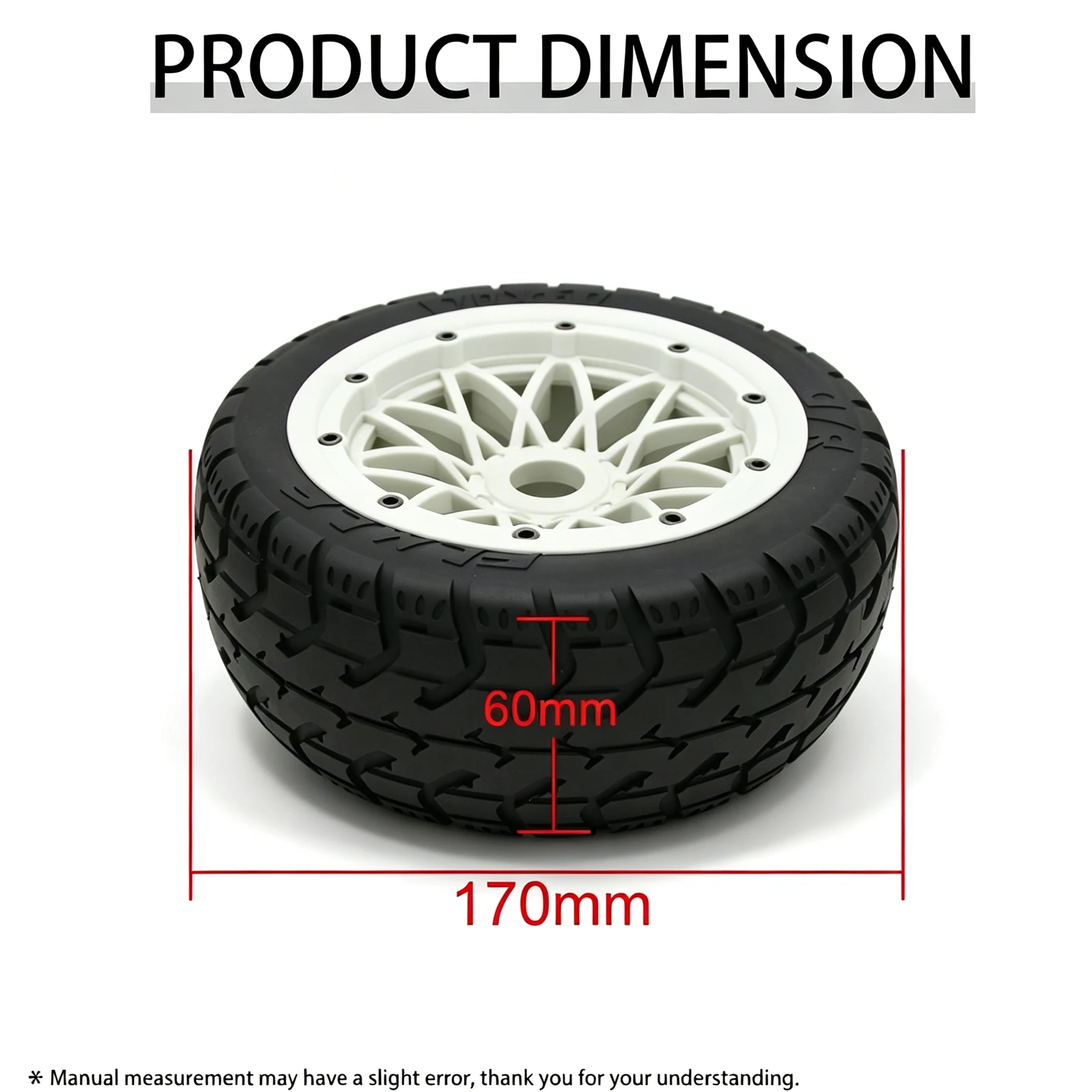 Upgraded 1/5 RC Car on-Road Front or Rear Tires Wheel Kit for HPI ROVAN ROFUN KM BAJA 5B Parts