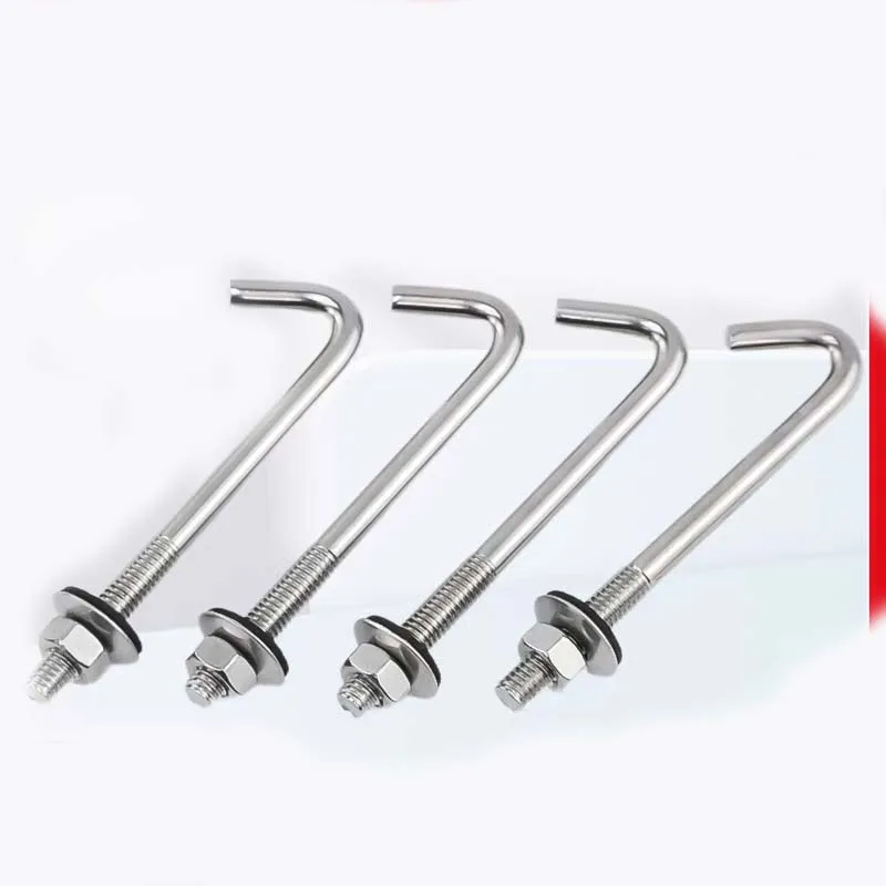 

304 Stainless Steel Irregular Bolt Square / Circular / Right Angle Corrugated Hook Nail M5 M6