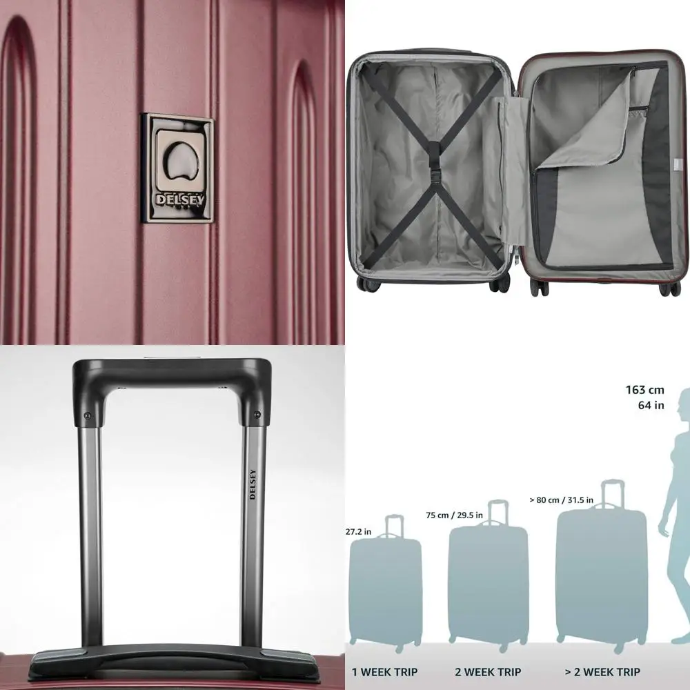 Delsey Paris Purple Medium 25 Maleta giratoria expandible con lado duro de titanio