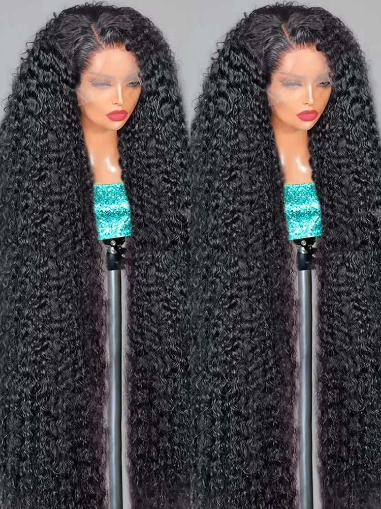 40 46 بوصة HD شفافة 13x6 موجة عميقة Hd الدانتيل أمامي خصلات الشعر المستعار الإنسان غلويليس البرازيلي 13x4 مجعد الدانتيل شعر مستعار أمامي للنساء #1