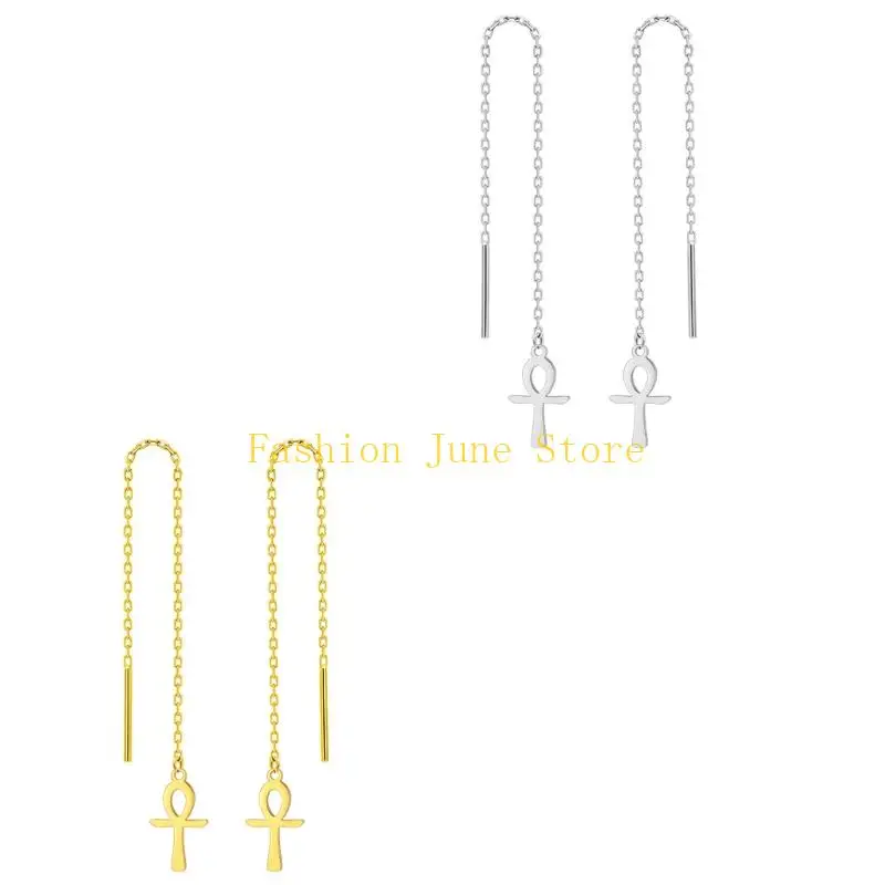 

N5KA Sturdy Stainless Steel Drop Earrings For Fashionable Look