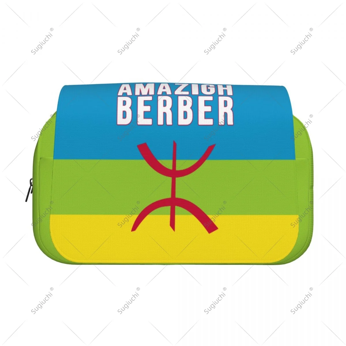 Pencil Case Scissors Bags 3D Amazigh Berber Flag Double-layer Oxford Cloth Stationery Storage Pen Box Case