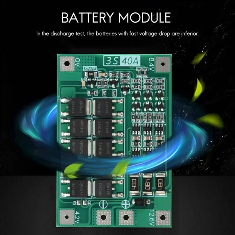 #52I 3S 40A Protection Board 12V Li-Ion 18650 BMS Battery Board,18650 Protection Board,(PCB)