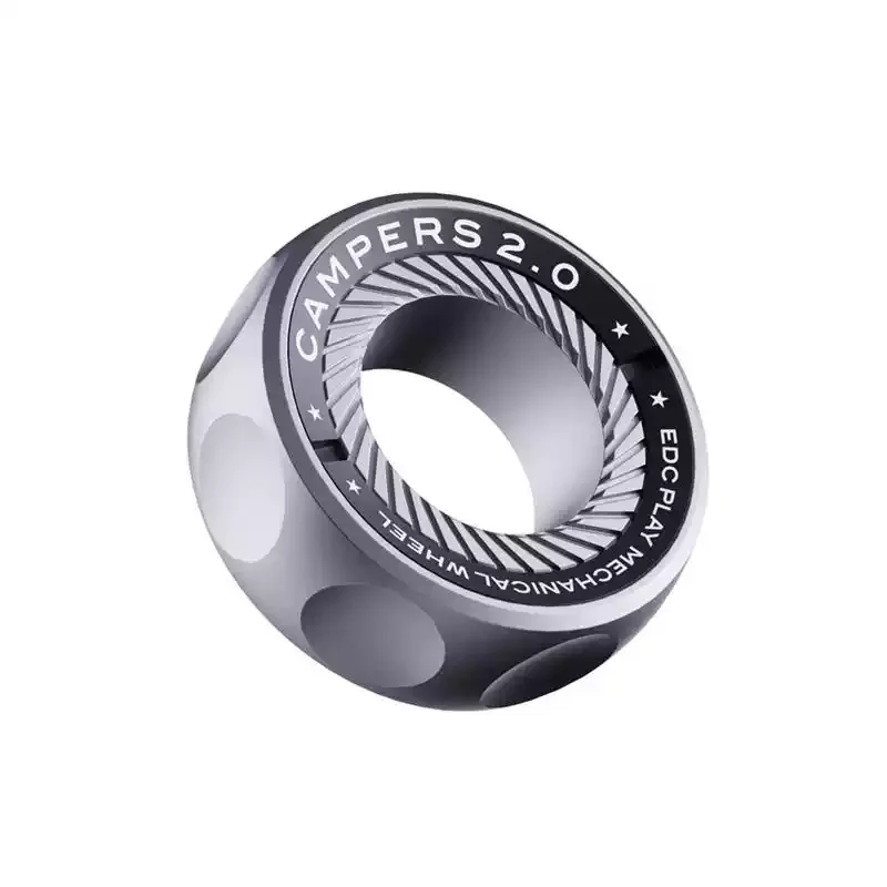 CAMPRS 2.0 Metal EDC Fidget Ring Mechanical Play Wheel Finger Spinner Toy Stress Relief With Bearing & Magnets for EDC Fans Gift
