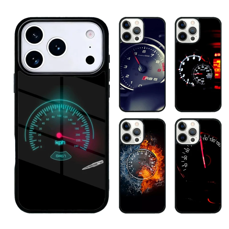 

Speedometer Car Phone Case Compatible with IPhone 17 16e 15 14 13 12 11Pro Max Capa Coque Cover