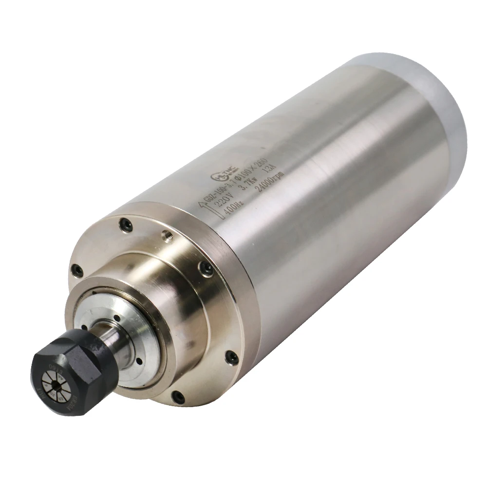 High Speed 24000rpm Water Cooled 400HZ 3.7kw ER20 Engine & Bearing 380V/220V 13A Metal Milling Spindle Motor for CNC