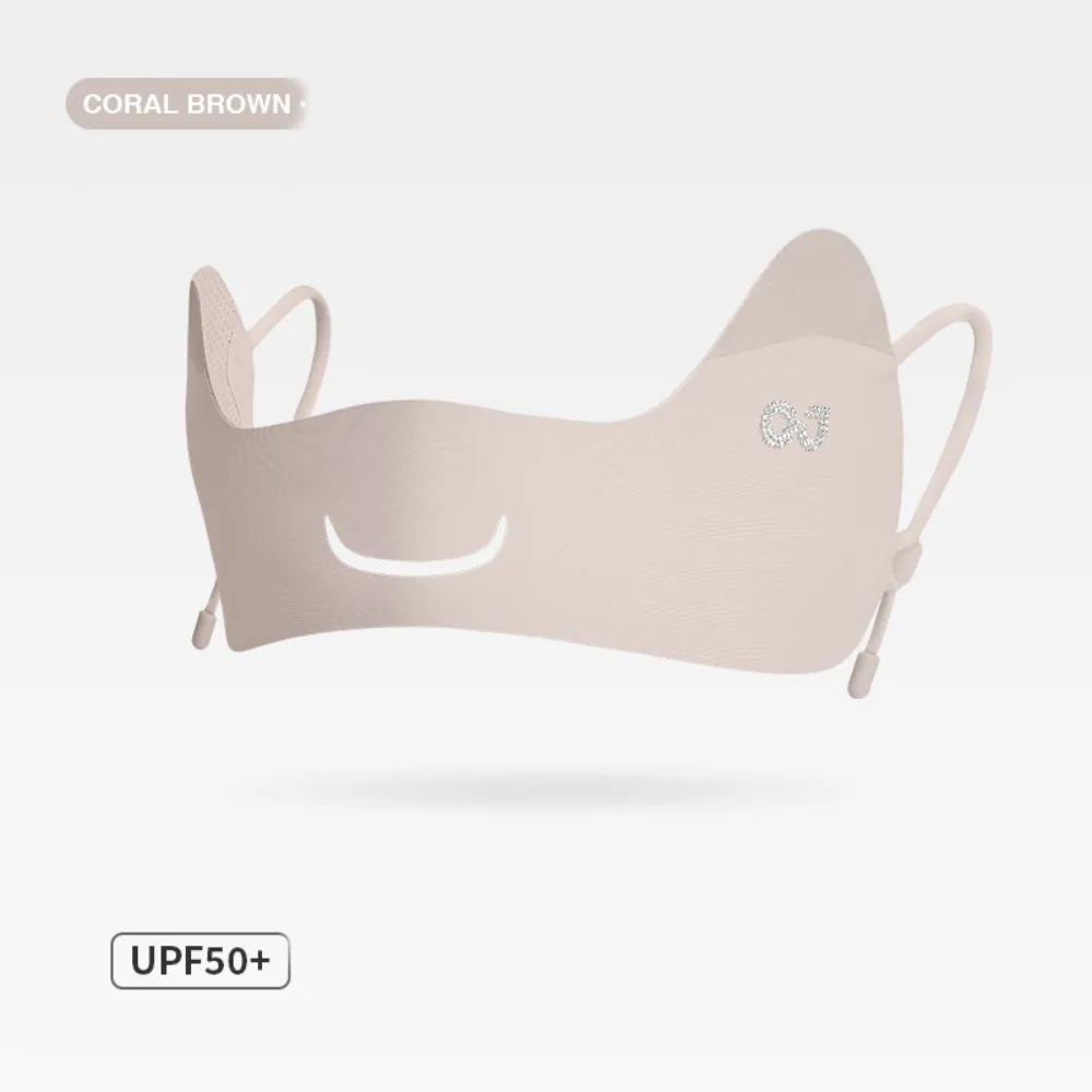 

Sunscreen Face Scarf Ice Silk Sunscreen Mask Nylon Breathable Summer Face Cover UV Protection Solid Color Face Gini Mask Cycling