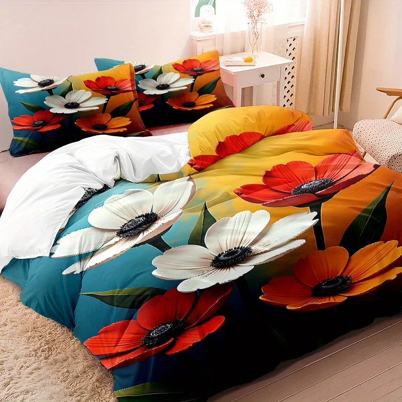 

3pcs Bedding Set 3D Printed Down Comforter Cover Set 1pc Comforter Cover 2pcs Pillowcases Without Core Ultra-soft Comfortable