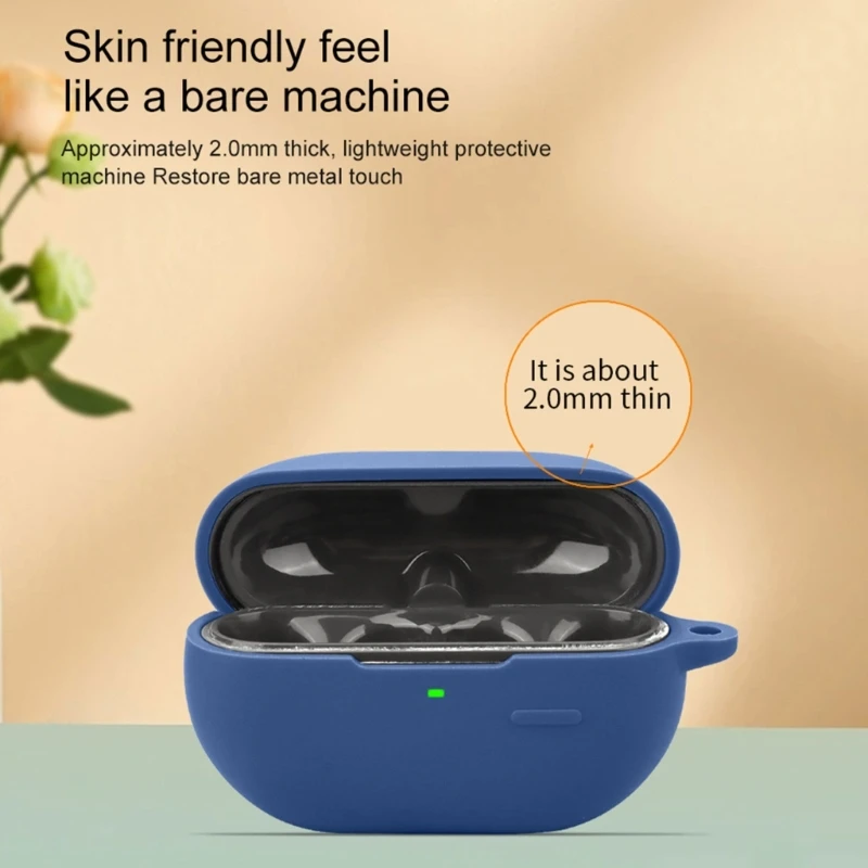 เคสฝาครอบป้องกันซิลิโคนผิวสำหรับ soundpeats pearlclip หูฟังกล่องชาร์จหูฟังป้องกันฝาครอบเคส