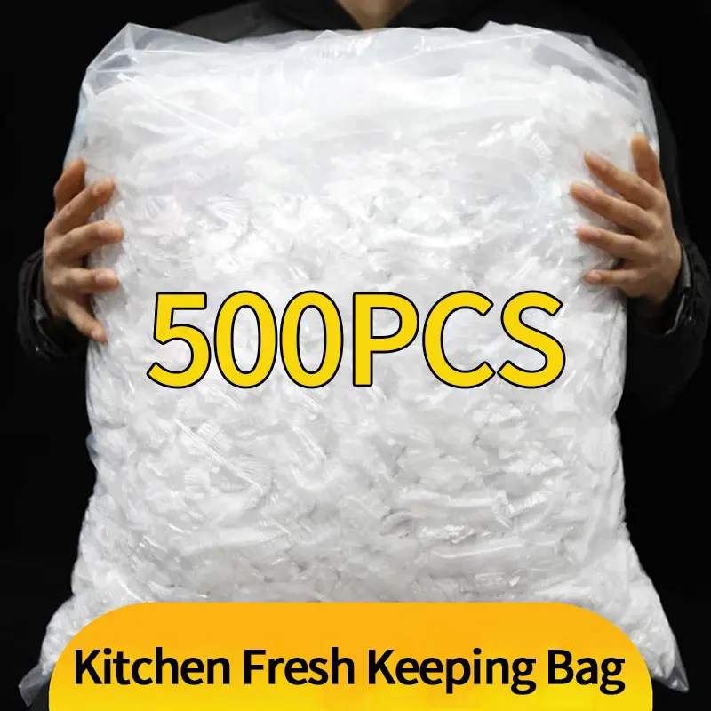 50/100/200/300/500PCS Vegetable Storage Bag Disposable Food Cover Fruit Food Cover Bags Kitchen Fresh Keeping Saver Bag