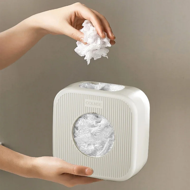 Wall-Mounted Disposable Plastic Wrap Storage Box Punch-Free Fresh-Keeping Bag Finishing Box Multi-Functional Dispenser Box