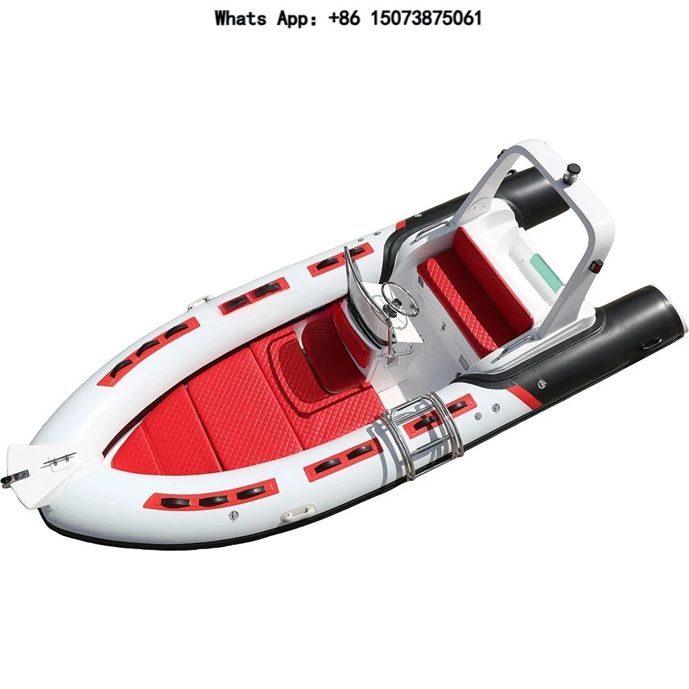 Gather RIB520 5.2M 17Ft Deep-V Hull Rigid Center Console Speed Inflatable Hypalon Boats Sailing Yacht for Sale RIB520C