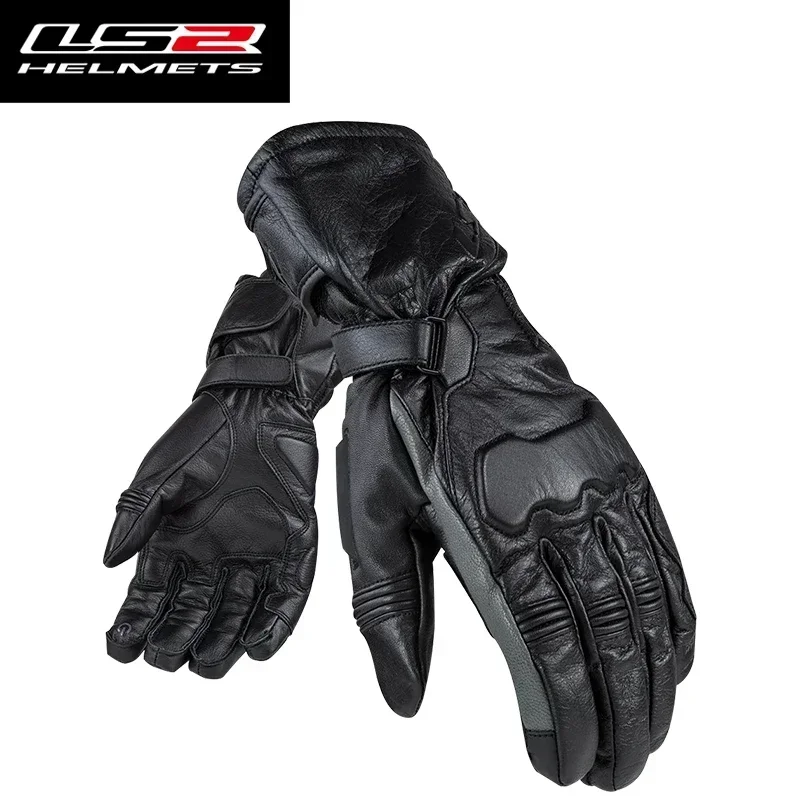LS2 MG003 Motorcycle Gloves Winter Cowhide Windproof and Waterproof Touch Screen Riding Gloves for Men and Women - Image 3