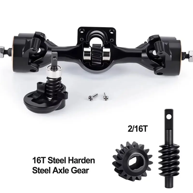 YSUN-Aluminum Alloy Front Rear Axle Assembly Set For 1/30 Scale SCX30 RC Crawler Car Upgrade Components Sliver