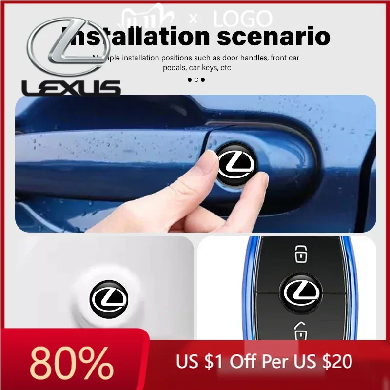 

2026 Hot Interior Stickers For Lexus GX470 LS400 LX470 LX570 RC350 UX250h ES350 RX450h 8pcs Car Door Keyhole Cover Sticker Unive
