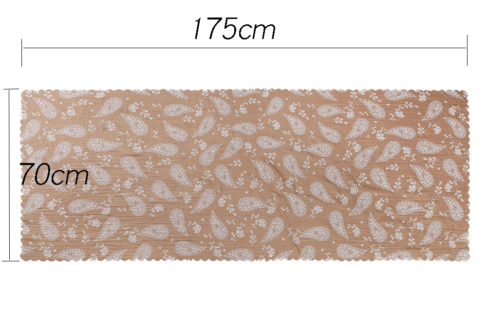 Eleganter weißer Hijab mit Paisley-Stickerei und Crinkle-Optik, Schal mit Muschelkanten-Spitze, weicher muslimischer Kopftuch, islamischer Alltagsschal – Detail 10