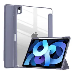 PU couro silicone caso inteligente para iPad, tampa transparente, iPad Mini 6, Pro 11, 9ª geração, 10.2, 2018, 9.7, 5th, 6th, Air 4, 5, 10.9, 10th