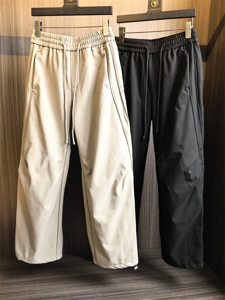 

Evereen Sle 3D Knife Cut Fce Lined Soft ell Мужские повседневные брюки для улицы Faionable Ci Sle Водонепроницаемые прямые брюки